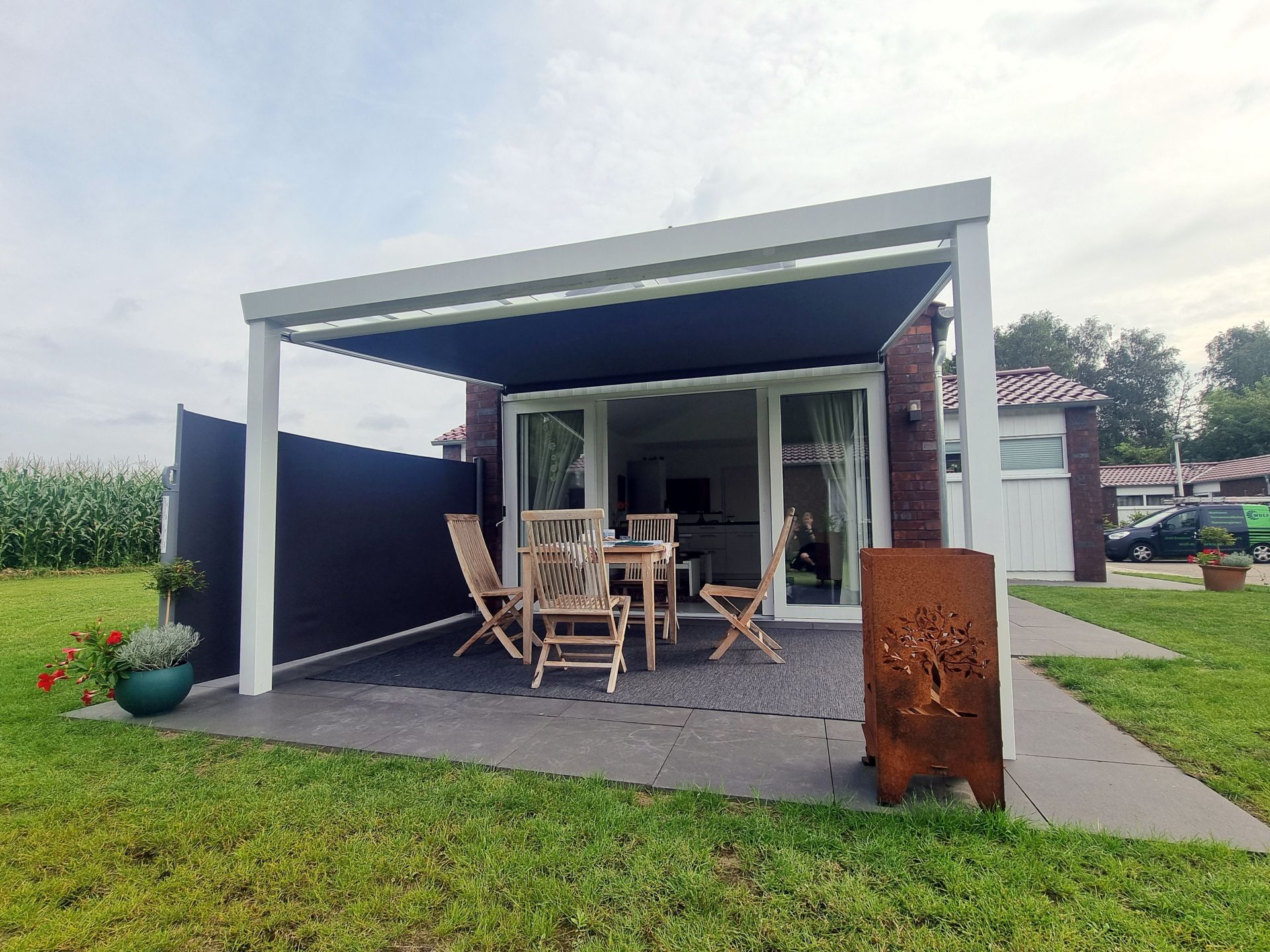 markise 4.5 x 3.5 Terrassenmarkise, 3,5 4 m, 95 % UV-Block, langlebig, Pergola-Markise mit Befestigungsseilen, für Außenbereich, Garten, Terrasse und zaino impermeabile Variante:Light Green - Zipper R Autohome Maggiolina Extreme Ersatzkurbel